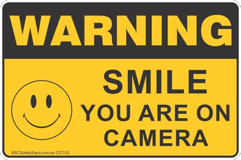 smile    camera safety sign cctv surveillance safety signs