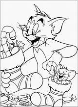 Jerry Tom Coloring Pages Christmas Printables Cartoon sketch template