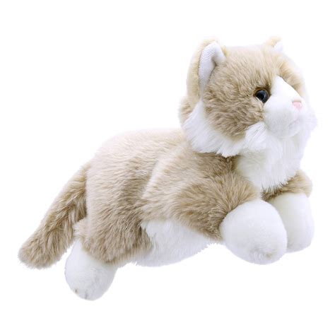 puppet company beige white cat full bodied puppet wordunited