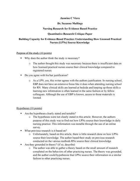 critique  research paper sample   critique  research