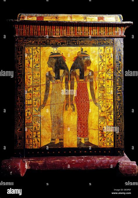 sarcophagus  khonsu son  sennedjem egyptian museum egypt stock