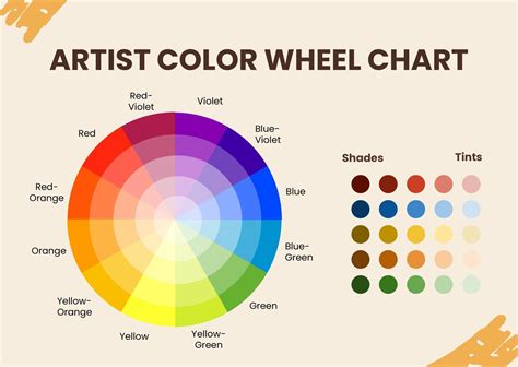 blank color wheel chart  illustrator   templatenet