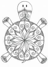 Mandala Coloring Animal Pages Turtle Kids sketch template