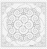 Mandala Coloring Spoonflower Fabric Shop Pngfind sketch template