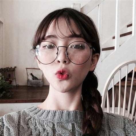 girl asian and korea image ulzzang girl circular glasses cute