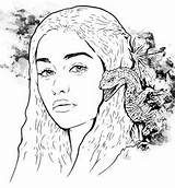 Thrones Daenerys Ausmalbilder Adult Khaleesi Cersei öffnen sketch template
