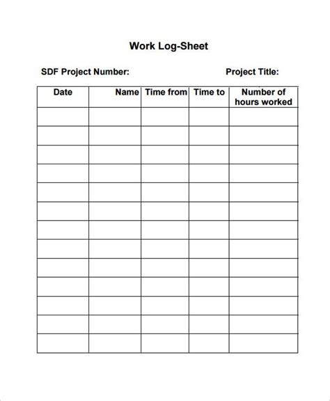 work log template   word excel  documents