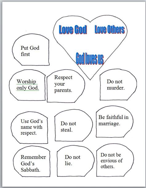 commandments craft  kids