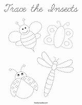 Insects Cursive sketch template
