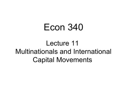 lecture  international economics introduction  overview