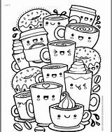 Doodle Cute Kawaii Drawings Coloring Easy Drawing Doddle Kids Food Colouring Simple Coffee Draw Designs Doodling Hadfield Kate Sketches Sketch sketch template