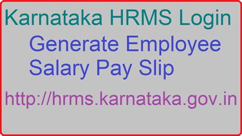 karnataka hrms login hrmskarnatakagovin employee salary pay slip