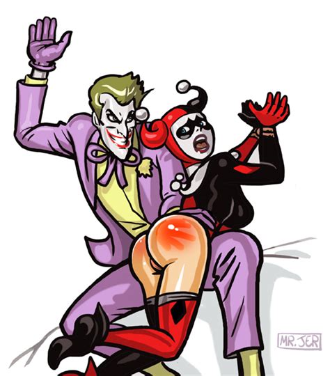 harley quinn punished by joker superhero spanking