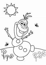 Coloring Pages Printable Frozen Olaf Snowman Cute Elsa Color Print Anna Naive Queen sketch template