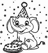 Elephant Coloring Birthday Pages Happy Printable Visit Categories sketch template