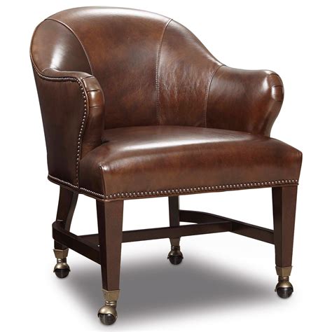hooker furniture game chairs transitional leather queen game chair  casters wayside