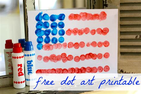dot art flag  printable   teach  child