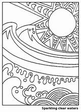 Coloring Pages Sun Waves Kids Ocean Summer Drawing Colouring Printable Color Sheets Print Cool Warm Crashing Things Hot Wave Adult sketch template