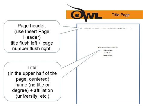 owl purdue  format title page