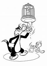 Coloring Pages Printable Tweety Cartoon Kids Sylvester Looney Tunes Bird Print 4kids Baby sketch template