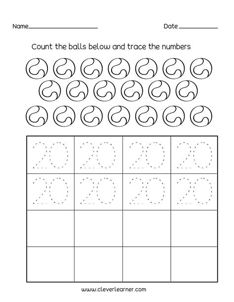 number  writing counting  identification printable worksheets