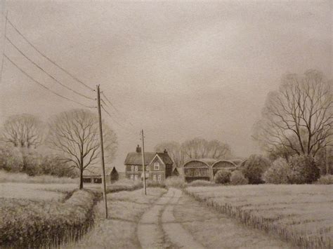 realistic landscape drawing  getdrawings