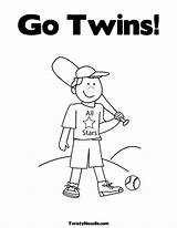 Coloring Baseball Pages Twins Mlb Minnesota Player Go Logo Major League Boy sketch template