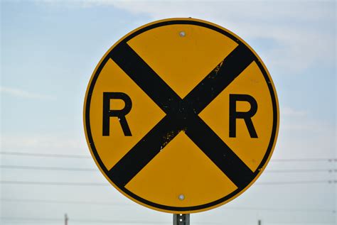 street sign railroad crossing  stock photo public domain pictures
