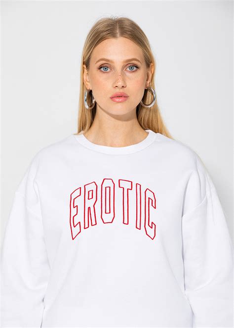 erotic white sweatshirt