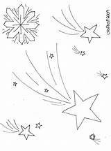 Stars Coloring Snowflakes Pages Sky Snowflake Printable sketch template