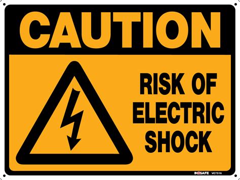 caution risk  electric shock sign westland workgear