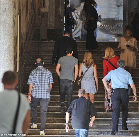 jennifer aniston flaunts vatican city dress code by revealing legs daily mail online