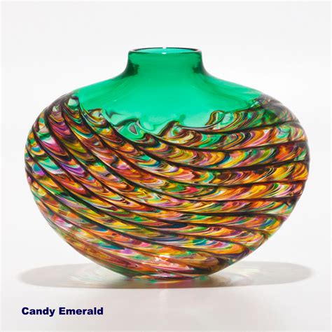 Coloured Glass Vases Optic Rib By Michael Trimpol