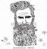 Beard Hipster Bearded sketch template