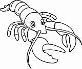 Lobster Cartoon Drawing Coloring Pages Getdrawings Sea Animals sketch template