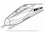 Train Speed Draw Electric High Drawing Step Trains Drawingtutorials101 Transportation sketch template