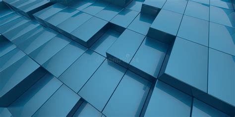 abstract blue background of 3d blocks stock illustration