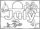 Coloring July Pages Months Kids Year Summer Month Color Sheets Printable Clip Printables Calendar Drawing Print Adult Activities Activity Seniors sketch template