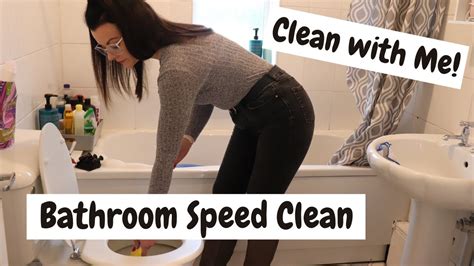 clean with me bathroom speed clean kate berry youtube