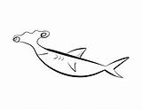 Coloring Shark Hammerhead Pages Popular sketch template