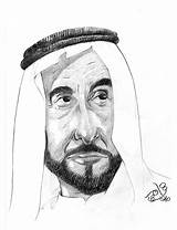 Zayed Sheikh Uae sketch template