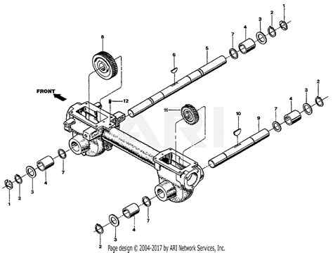 troy bilt  econo horse hp opc parts diagram  wheel  tiller shaft assemblies