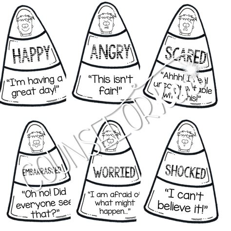 Halloween Activity Candy Corn Feelings Puzzles Emotions