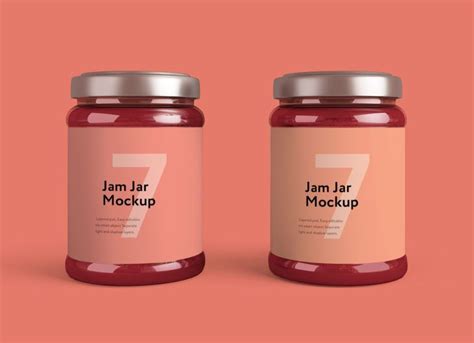 free jam jar bottle package lable mockup free package mockups free