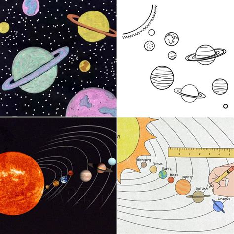 easy drawing  solar system