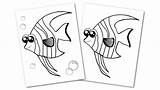 Angelfish Coloring Printable Kids sketch template