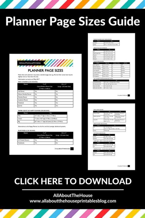 size guide planner pages ultimate planner planner