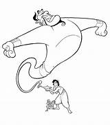 Aladdin Genie Coloring Aladin Jasmine Gratuit Orthophonie Tresor Momes sketch template