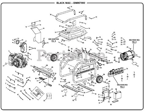 black max bm   black max  watt generator general assembly parts lookup