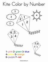 Kite Coloring Color Number Pages Numbers Preschool Twistynoodle Nature Kids Favorites Login Add Choose Board Twisty Noodle sketch template